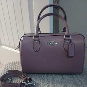 Coach Lilac Leather Satchel with Detachable Strap, Authentic